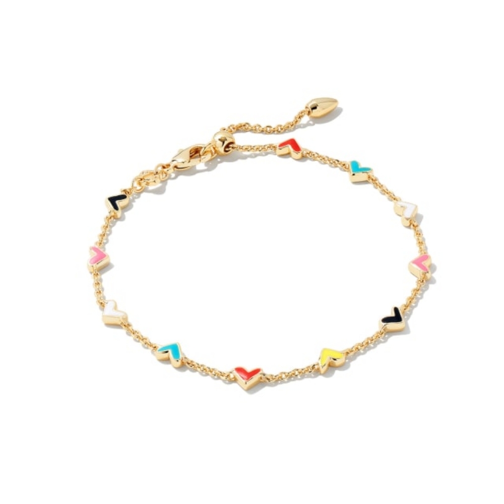 Kendra Scott "Haven Heart Gold Chain Bracelet in Multi Mix"